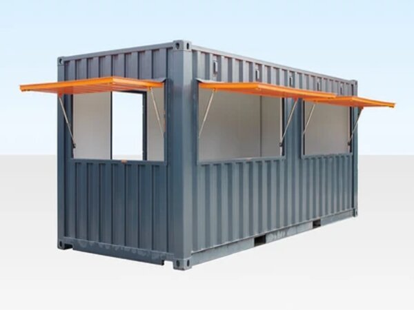 Vue extérieure du container café 20 pieds modifié