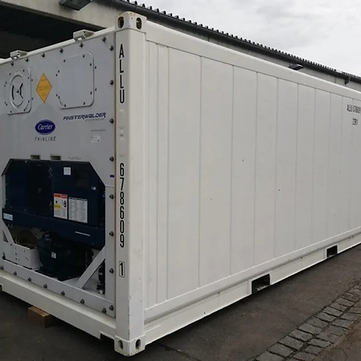 Container Reefer de 20 pieds en utilisation maritime, montrant sa robustesse et sa capacité de charge.