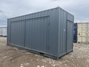 Vue extérieure du container 20 pieds High Cube avec porte latérale.