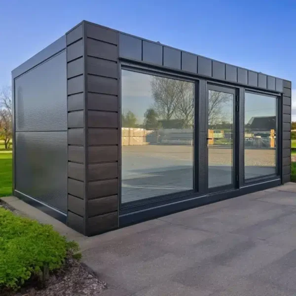 Vue extérieure du studio de jardin PREMIUM 6x3m avec son design moderne.