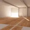intérieure vue directe Local d’entreposage 85 m² en container de 40 pieds