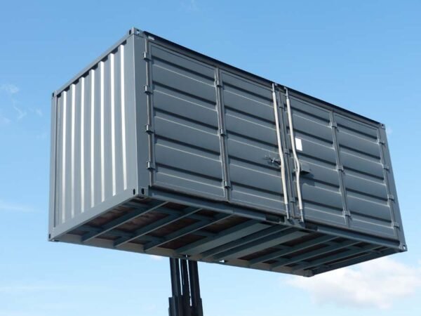 Container Open Side noir 20 pieds vue de haut Container Open Side noir 20 pieds vue de haut