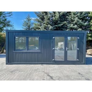 Container bureau aménagé 18 m² – façade vitrée