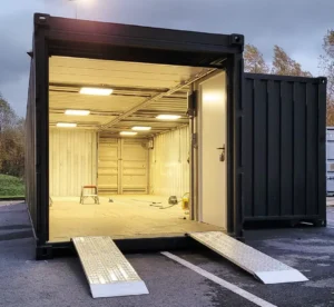 garage container aménagé sécurisé