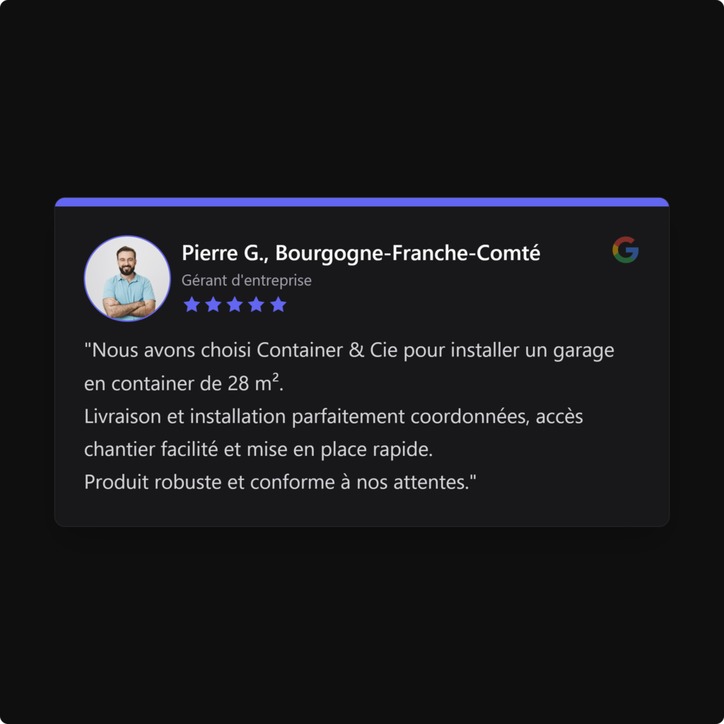 Avis garage container