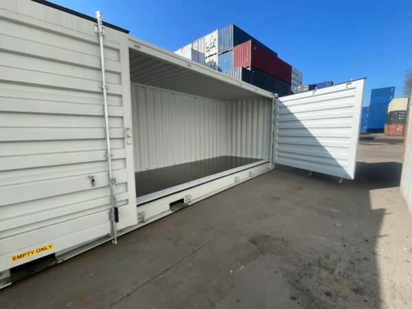 Conteneur 40 pieds Open Side RAL 7035 pour stockage et transport