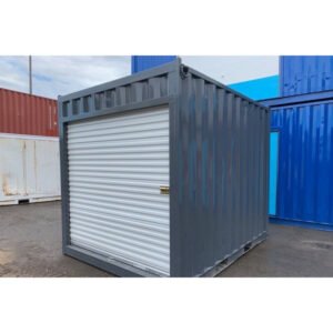 Container usagé 10 pieds avec porte roulante gris charbon