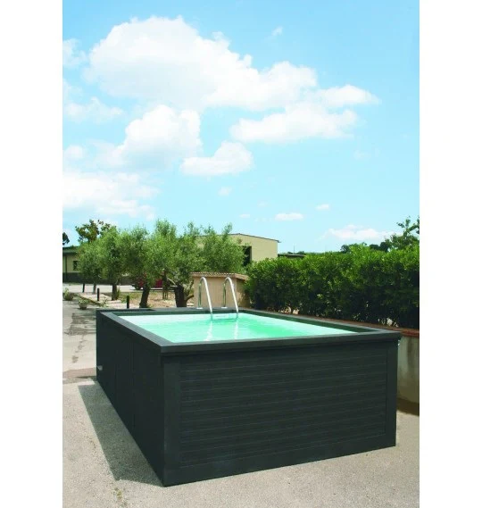 Conteneur piscine mobile 5,25 mètres avec local technique intégré Conteneur piscine mobile 5,25 mètres avec local technique intégré