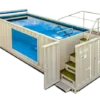 Piscine conteneur panoramique 6,05 mètres avec vitrage transparent Piscine conteneur panoramique 6,05 mètres avec vitrage transparent