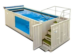 Piscine conteneur panoramique 6,05 mètres avec vitrage transparent