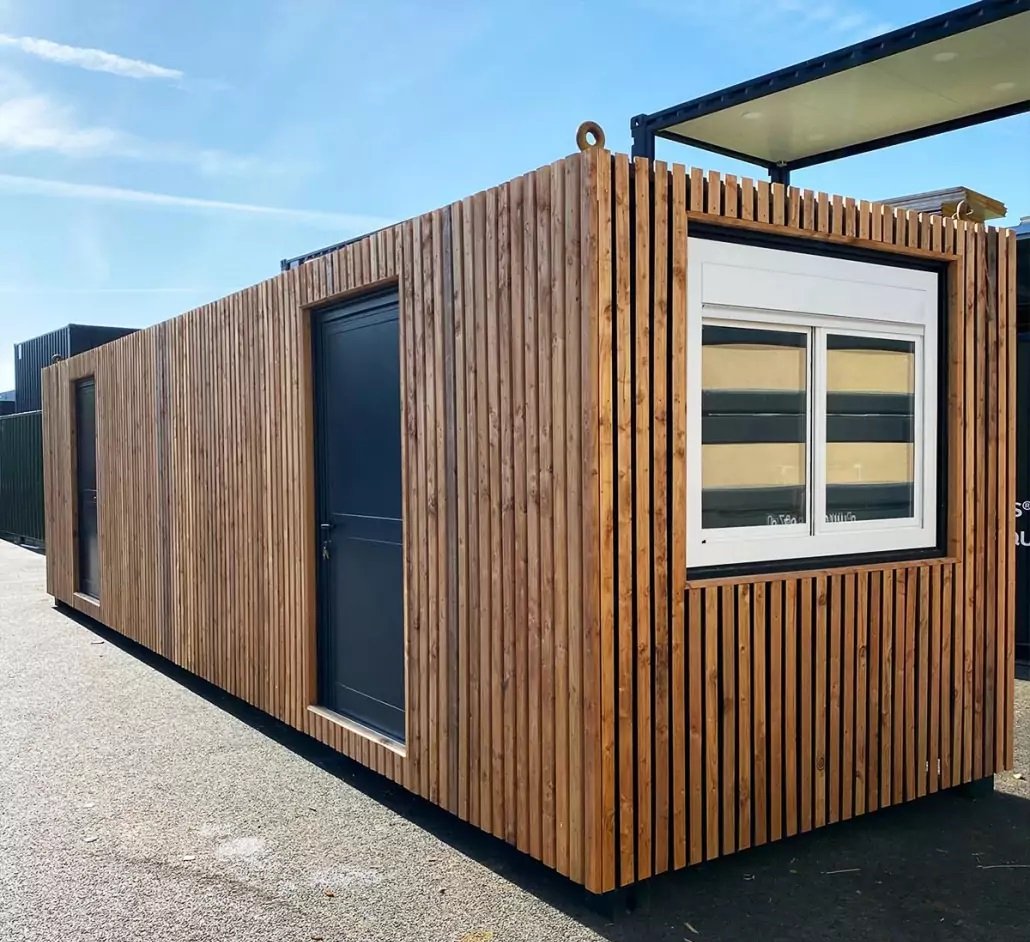 Container habillé bois : studio, bureau et maison container sur mesure